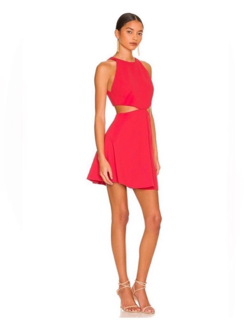 Alicia + Olivia Cara cut-out flare mini Red dress